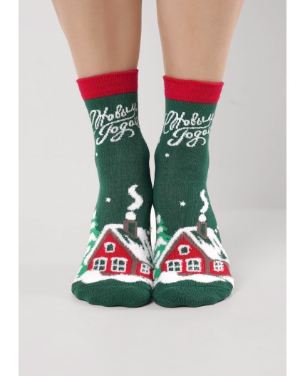 CLE Носки жен.Д2562 НГ хл+эл, зелёный