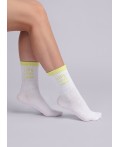 CLE Носки жен.Д5375 вафля хл+эл, белый/св.жёлтый