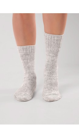 CLE Носки жен.Д688Ш акрил альпака, меланж св.серый