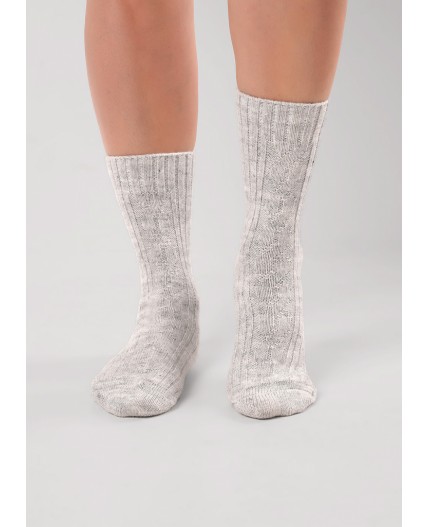 CLE Носки жен.Д688Ш акрил альпака, меланж св.серый