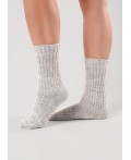CLE Носки жен.Д688Ш акрил альпака, меланж св.серый