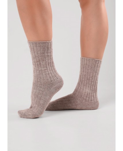 CLE Носки жен.Д688Ш акрил альпака, бежевый