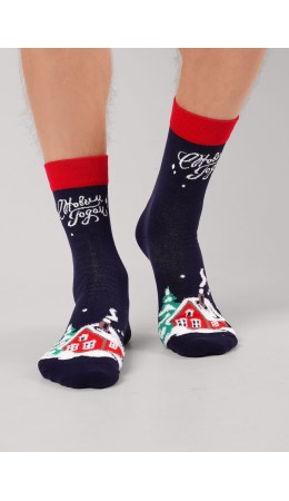 CLE Носки муж.К6556Л НГ хл+эл, т.синий