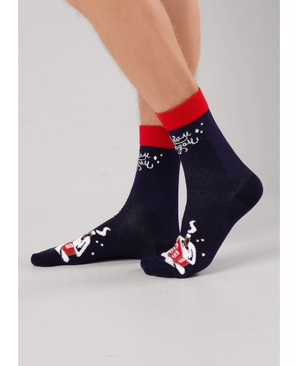 CLE Носки муж.К6556Л НГ хл+эл, т.синий