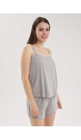 CLE LSET30-025 Пижама жен. База кашкорсе, меланж серый