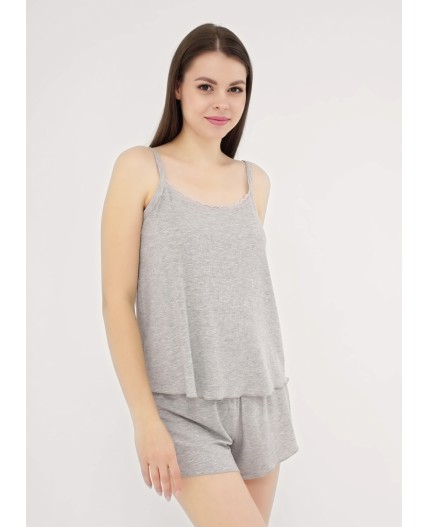 CLE LSET30-025 Пижама жен. База кашкорсе, меланж серый
