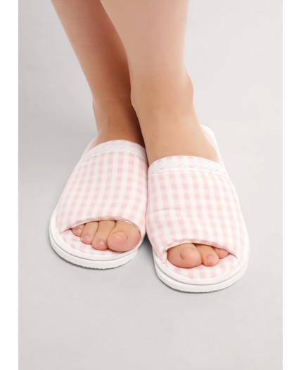 CLE SW26-1210O Пантолеты жен. домаш. Жизель, св.розовый/белый