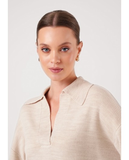 CLE Джемпер жен. 154598/192ак, меланж бежевый