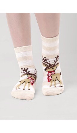 CLE Носки дет.С4560 12-14,14-16 НГ хл+эл, меланж бежевый