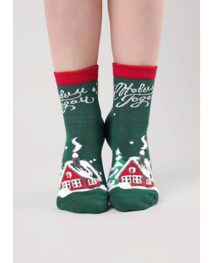 CLE Носки дет.С4563 12-14,14-16 НГ хл+эл, зелёный