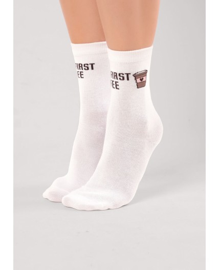 CLE Носки жен.Д2521 моккачино хл+эл, белый