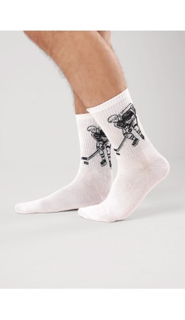 CLE Носки муж.К6535Л спорт хл+эл, белый