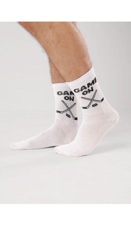 CLE Носки муж.К6536Л спорт хл+эл, белый