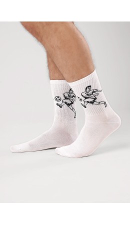 CLE Носки муж.К6537Л спорт хл+эл, белый