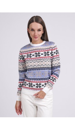 CLE LF14-1142 вяз Джемпер жен. Снежный вайб, молочный/бежевый