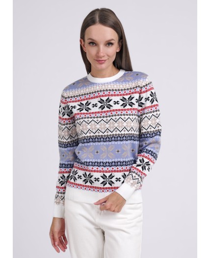 CLE LF14-1142 вяз Джемпер жен. Снежный вайб, молочный/бежевый