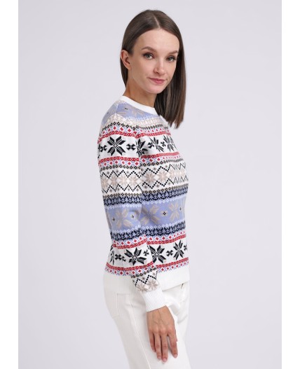 CLE LF14-1142 вяз Джемпер жен. Снежный вайб, молочный/бежевый