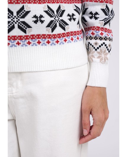 CLE LF14-1142 вяз Джемпер жен. Снежный вайб, молочный/бежевый