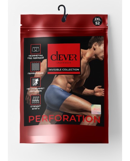 CLE MSH601143 Трусы муж. бесшов. спорт., чёрный