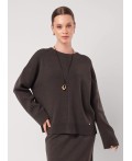 CLE Джемпер жен. 154595/192ак, меланж коричневый