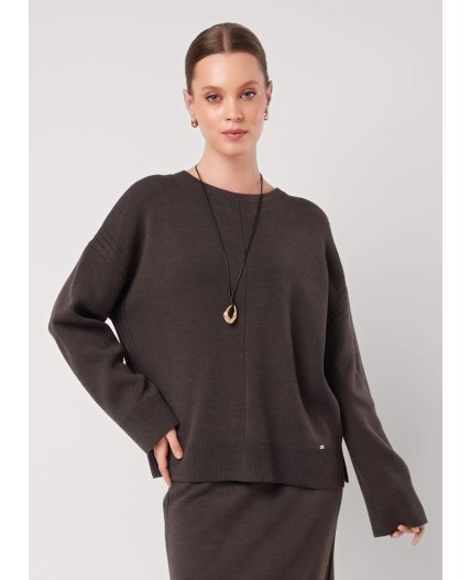 CLE Джемпер жен. 154595/192ак, меланж коричневый