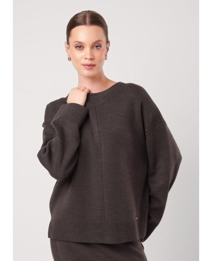 CLE Джемпер жен. 154595/192ак, меланж коричневый