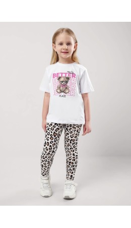 CLE Лосины дев, 903633гн, молочный/чёрный