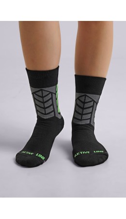 CLE Носки дет.С302П 24 термо плюш, чёрный