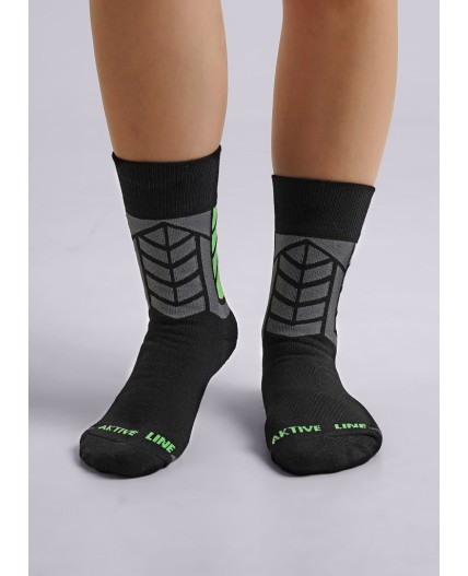 CLE Носки дет.С302П 24 термо плюш, чёрный