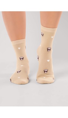 CLE Носки жен.Д2520 моккачино хл+эл, бежевый
