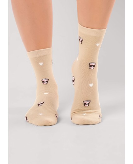 CLE Носки жен.Д2520 моккачино хл+эл, бежевый