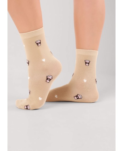 CLE Носки жен.Д2520 моккачино хл+эл, бежевый