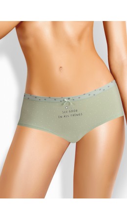 CLE SH1077 Трусы жен. Ириска, св.зелёный/молочный