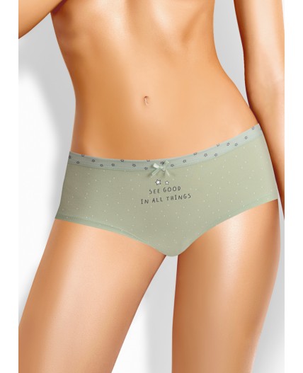 CLE SH1077 Трусы жен. Ириска, св.зелёный/молочный