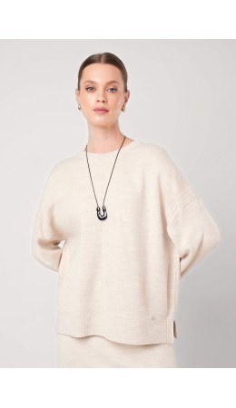CLE Джемпер жен. 154595/192ак, меланж бежевый
