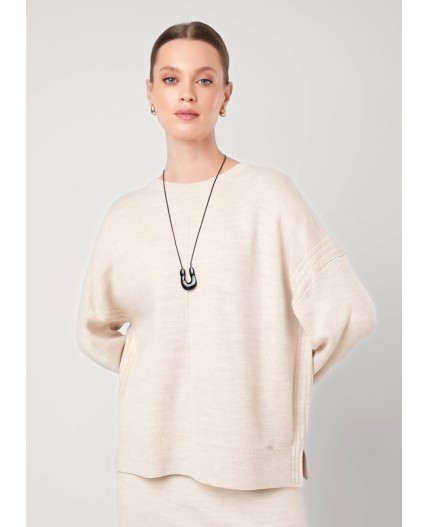 CLE Джемпер жен. 154595/192ак, меланж бежевый