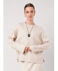 CLE Джемпер жен. 154595/192ак, меланж бежевый
