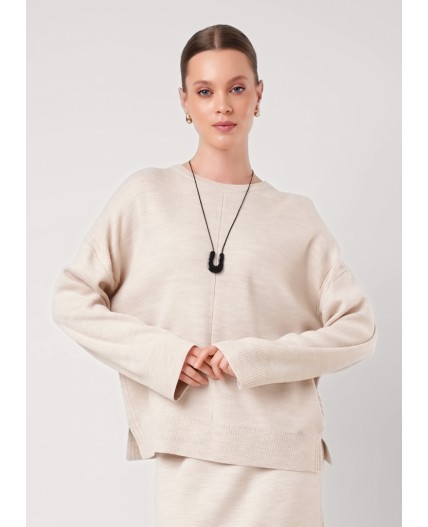 CLE Джемпер жен. 154595/192ак, меланж бежевый