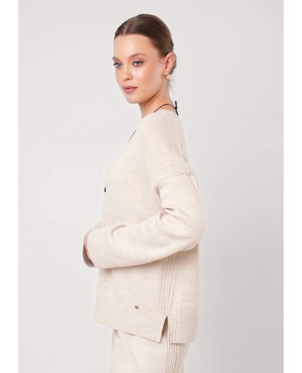 CLE Джемпер жен. 154595/192ак, меланж бежевый