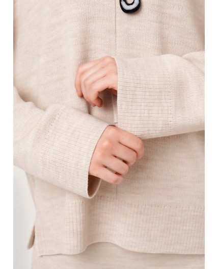 CLE Джемпер жен. 154595/192ак, меланж бежевый