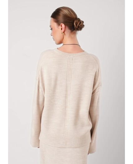 CLE Джемпер жен. 154595/192ак, меланж бежевый
