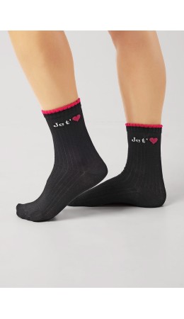 CLE Носки жен.Д2473 love хл+эл, чёрный