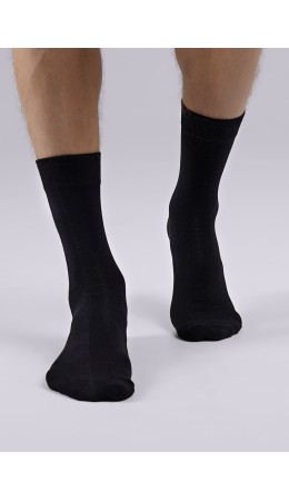CLE Носки муж.К100Л/1 хл+л 23ф, чёрный