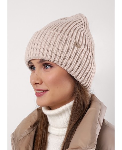 CLE Шапка 453929ап флис, меланж бежевый