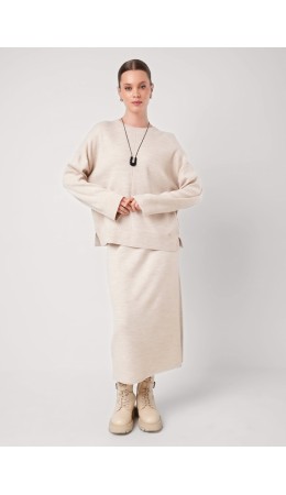 CLE Юбка жен. 154596/192ак, меланж бежевый