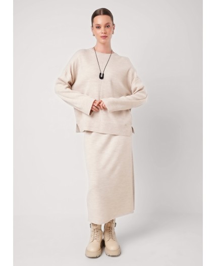 CLE Юбка жен. 154596/192ак, меланж бежевый