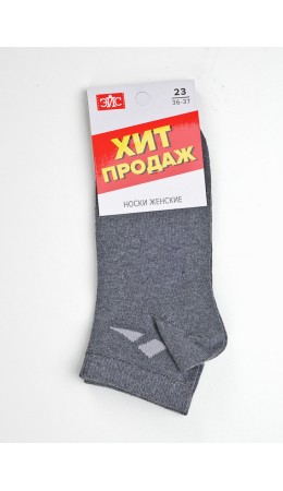 ЭЙС Носки жен.Д150 хл+эл укор, меланж т.серый