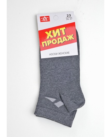 ЭЙС Носки жен.Д150 хл+эл укор, меланж т.серый