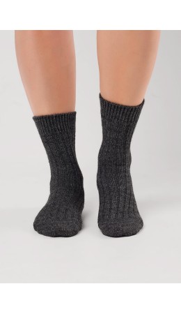 ЭЙС Носки жен.Д175Ш акрил зима, меланж т.серый