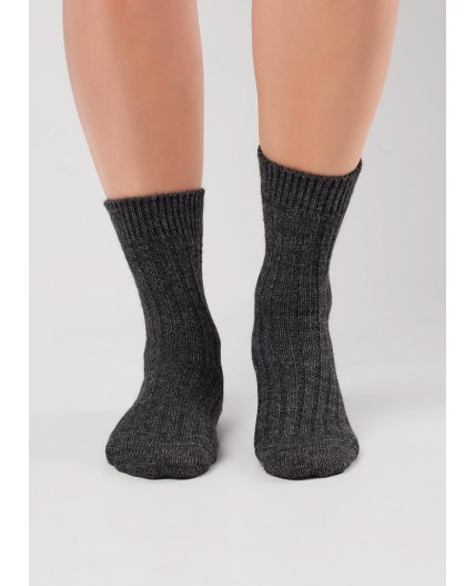 ЭЙС Носки жен.Д175Ш акрил зима, меланж т.серый